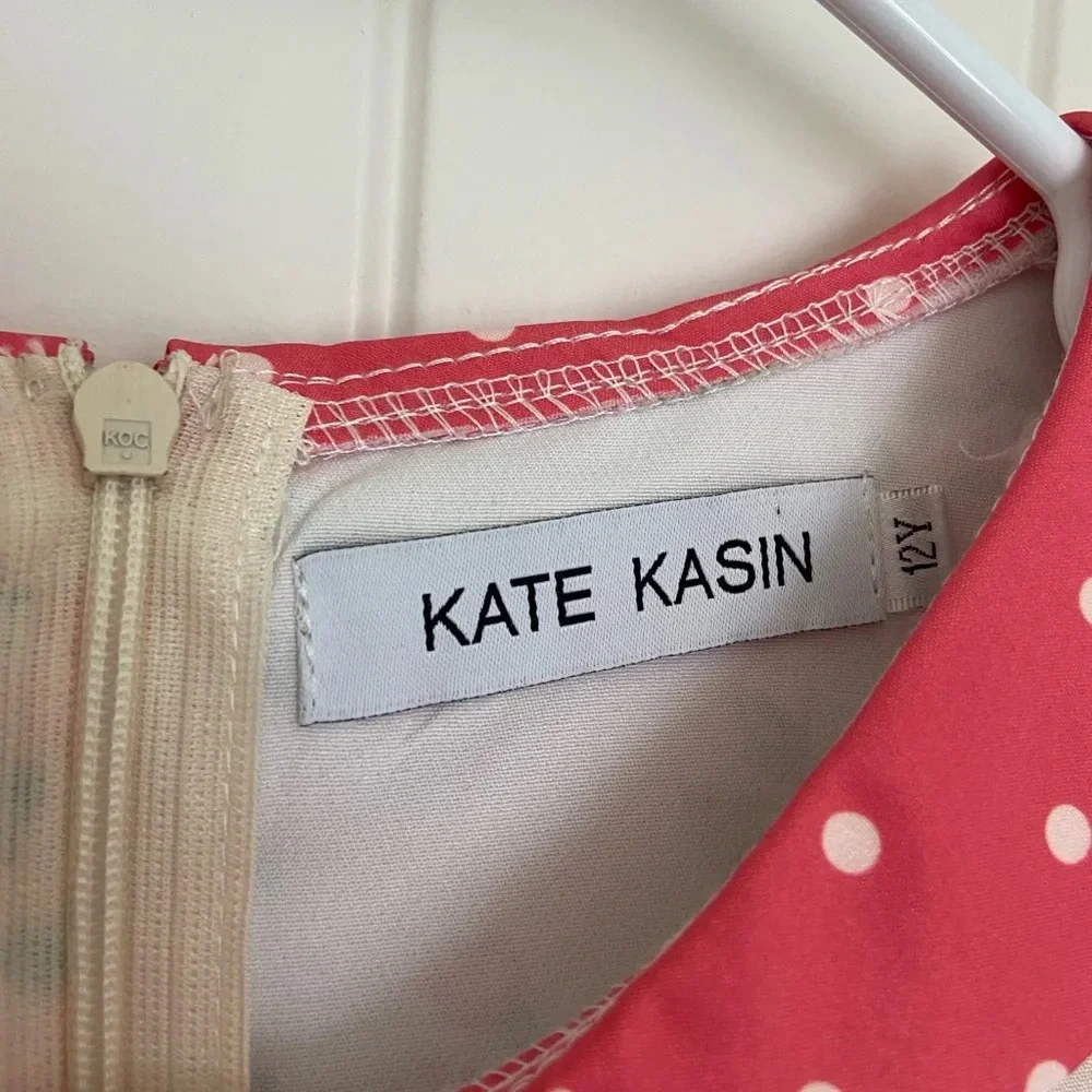 Vintage Kate Kasin girl’s floral tie‎ belt dress — size 12